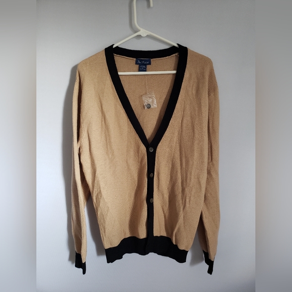 NEW Paul Frederick Brown button front cardigan sweater size xl